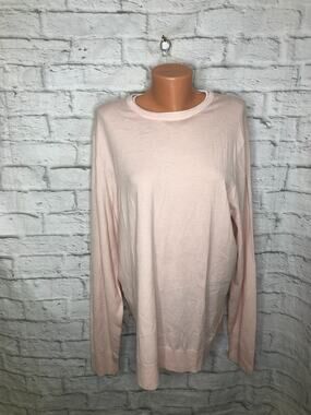 G/FORE Lightweight Wool Blend Pale Pink Crewneck Pullover Sweater NWT XL $275